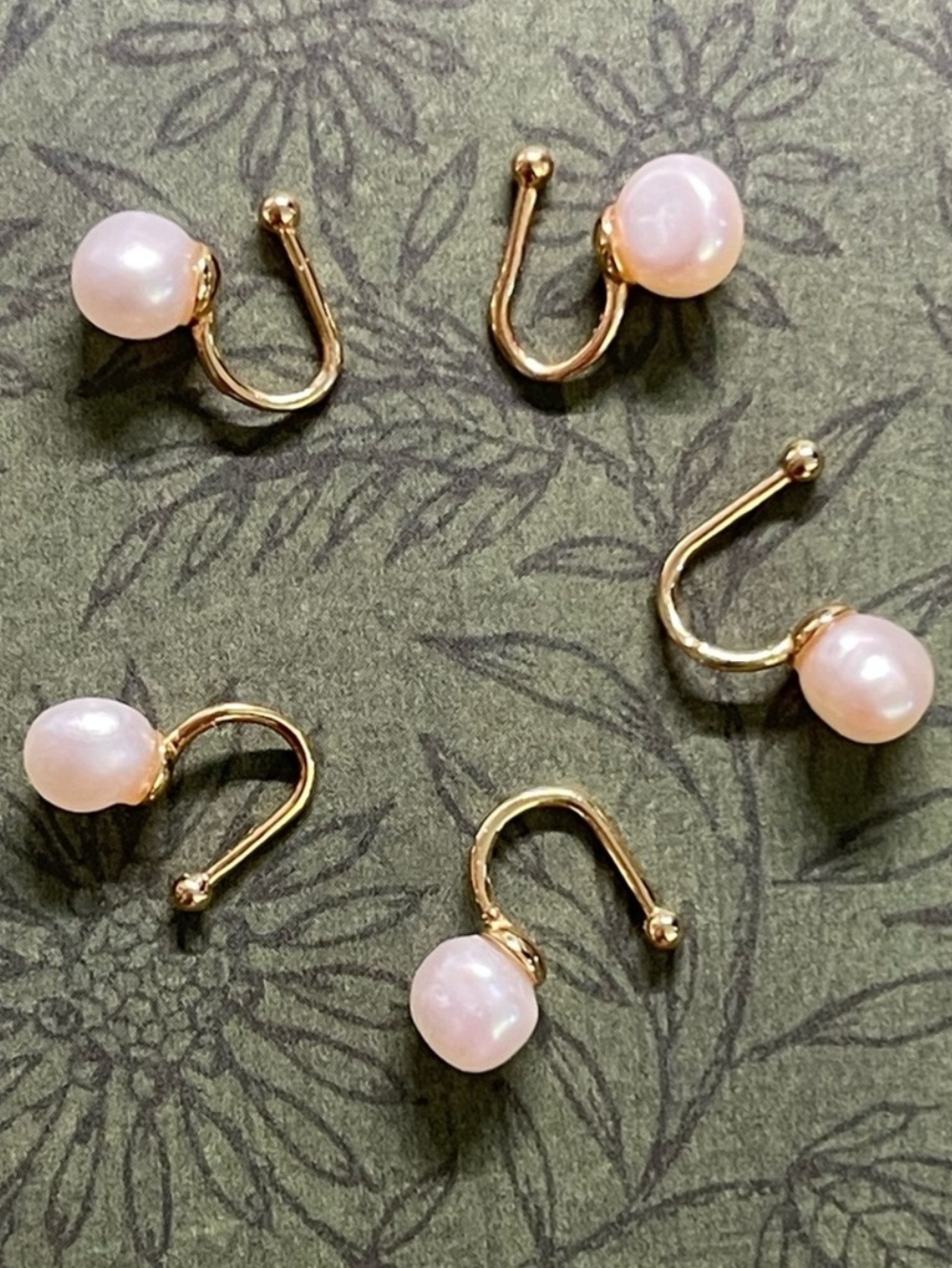 BaubleBar Aleah Pearl Ear Cuff Set of 5 Gold Minimalist OS